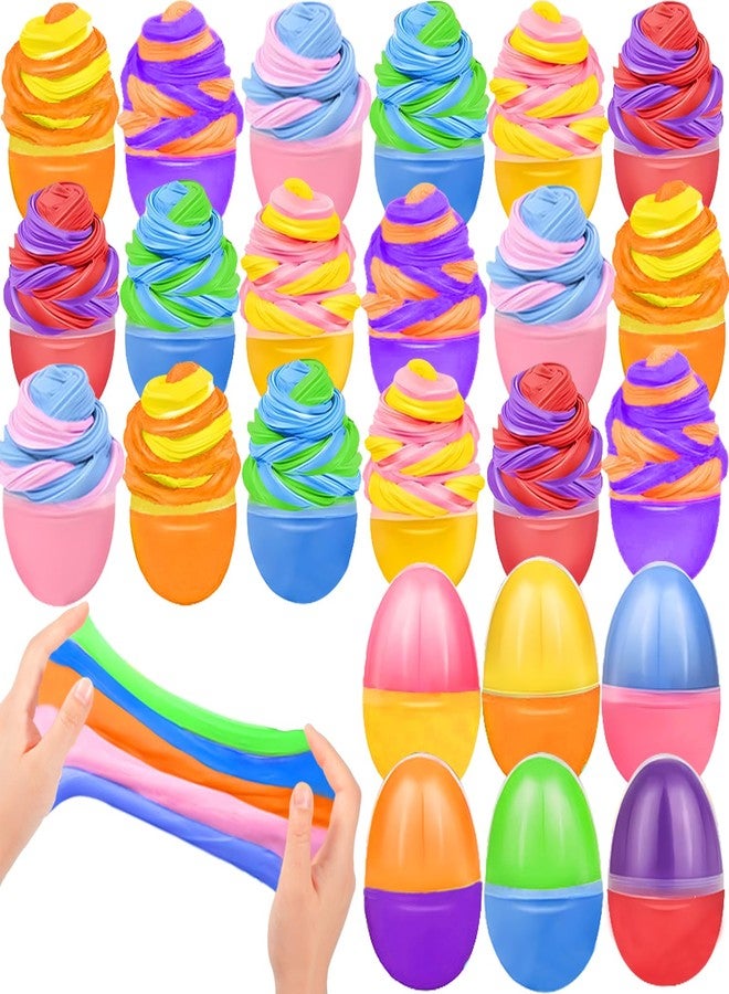 LUKBERA 24pcs Prefilled Easter Eggs with Butter Slime, Stuffers Non-Sticky Putty Slime for Kids Easter Fillers Hunt Classroom Prize - Image 1